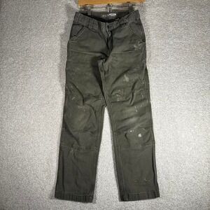 Men's Carhartt double knee green paint splatter relaxed fit carpenter pants